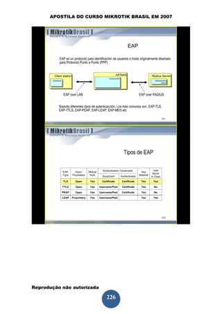 APOSTILA DO CURSO MIKROTIK BRASIL EM 2007




Reprodução não autorizada
 
                            226
 