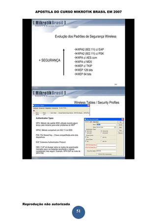 APOSTILA DO CURSO MIKROTIK BRASIL EM 2007




Reprodução não autorizada
 
                            51
 