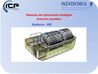 Sistemas de tratamiento biológico
procesos aerobios
IN∫ATECNICA I∫
Ingeniería y Servicios Técnicos Integrales
Sistemas de Tratamiento de Agua.
Biodiscos - RBC
 