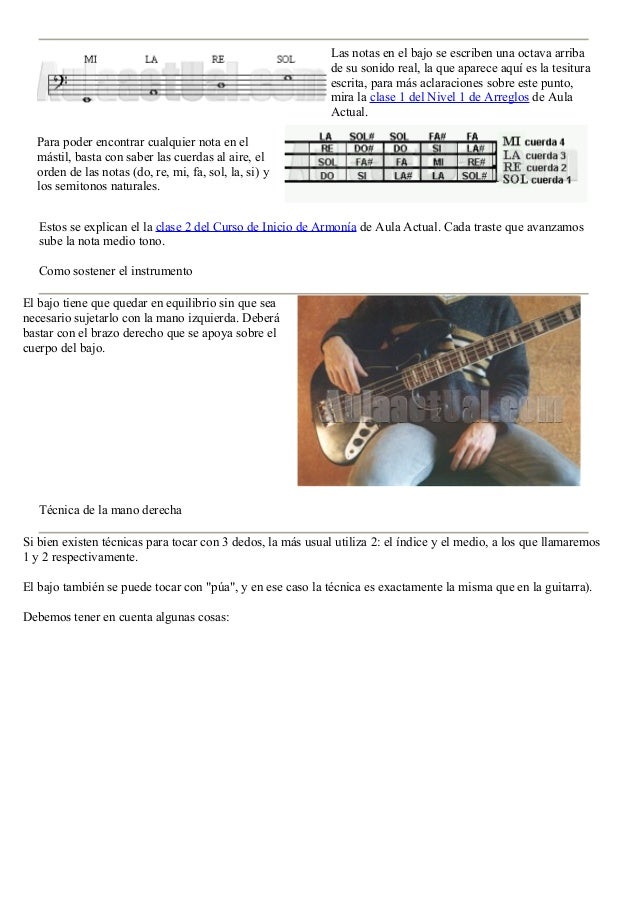 Curso para aprender a tocar bajo electrico