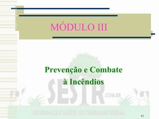 41
MÓDULO III
Prevenção e Combate
à Incêndios
 