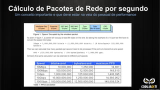 Cálculo de Pacotes de Rede por segundo
Um conceito importante e que deve estar na veia do pessoal de performance
 