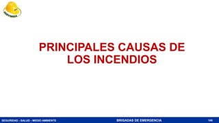 SEGURIDAD - SALUD - MEDIO AMBIENTE BRIGADAS DE EMERGENCIA
PRINCIPALES CAUSAS DE
LOS INCENDIOS
100
 