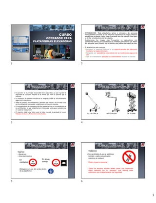 Curso de Seguridad para Operador de Plataformas de elevación | PDF