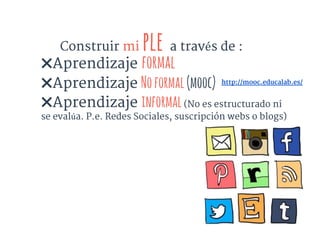 Leer
Multimedia
Escribir
Reflexionar
Compartir
PLN
Red Personal de Aprendizaje
Los3elementosfundamentalesdelple
 