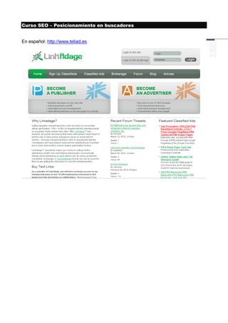 Curso SEO – Posicionamiento en buscadores


En español: http://www.teliad.es
 