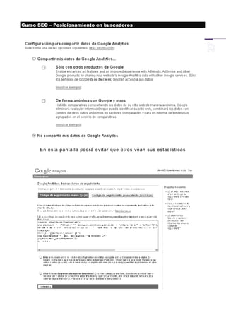 Curso SEO – Posicionamiento en buscadores




      En esta pantalla podrá evitar que otros vean sus estadísticas
 