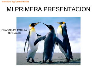 Instructora: Ing. Carmen Rocha
MI PRIMERA PRESENTACION
GUADALUPE PADILLA
TERRAZAS
 