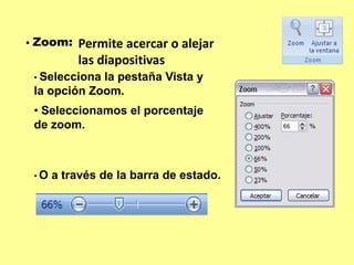  Aquí podemos añadir las notas de apoyo para realizar la presentación. 
