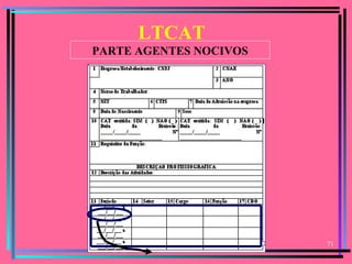 71
LTCAT
PARTE AGENTES NOCIVOS
 