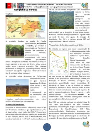 Apostila Geografia Paraiba, PDF, Mangue