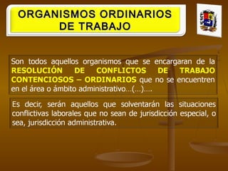 ORGANISMOS ORDINARIOSORGANISMOS ORDINARIOS
DE TRABAJODE TRABAJO
 