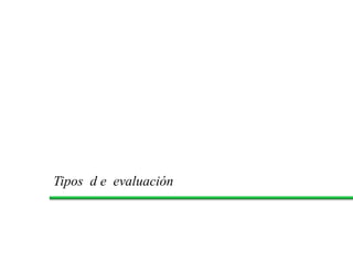 Tipos d e evaluación  