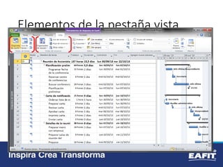 Elementos de la pestaña vista
 