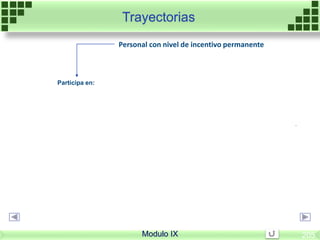 .
Trayectorias
Modulo IX 205
Participa en:
Personal con nivel de incentivo permanente
 