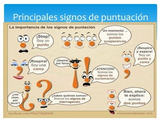 Principales signos de puntuación  
