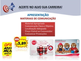  Material Apropriado
 Comunicação Clara e Objetiva
 Localização Adequada
 Preço Visível ao Consumidor
 Comunicar Promoções
APRESENTAÇÃO
 