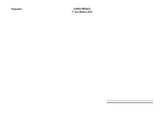 Psiquiatra CURSO MÉDICO
1o
Ano Médico 2014
 