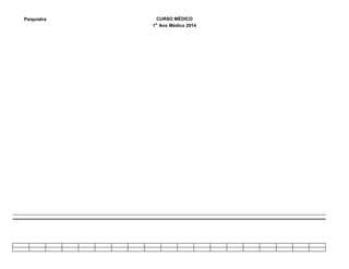 Psiquiatra CURSO MÉDICO
1o
Ano Médico 2014
 