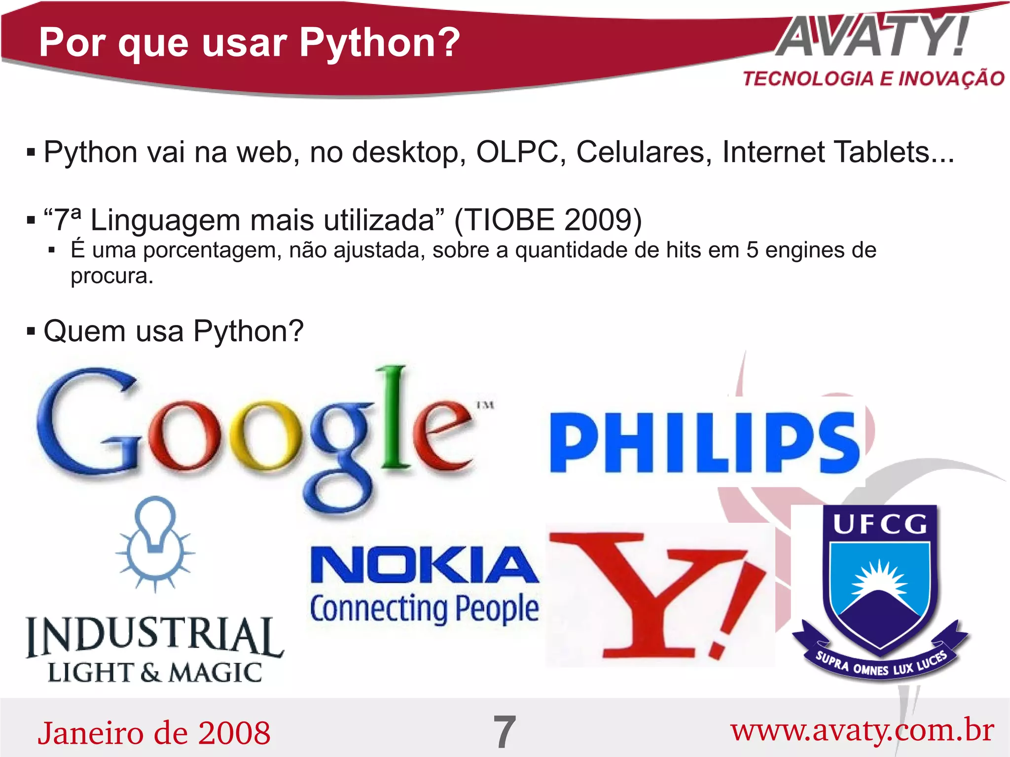Introdução a Linguagem de Programação Python