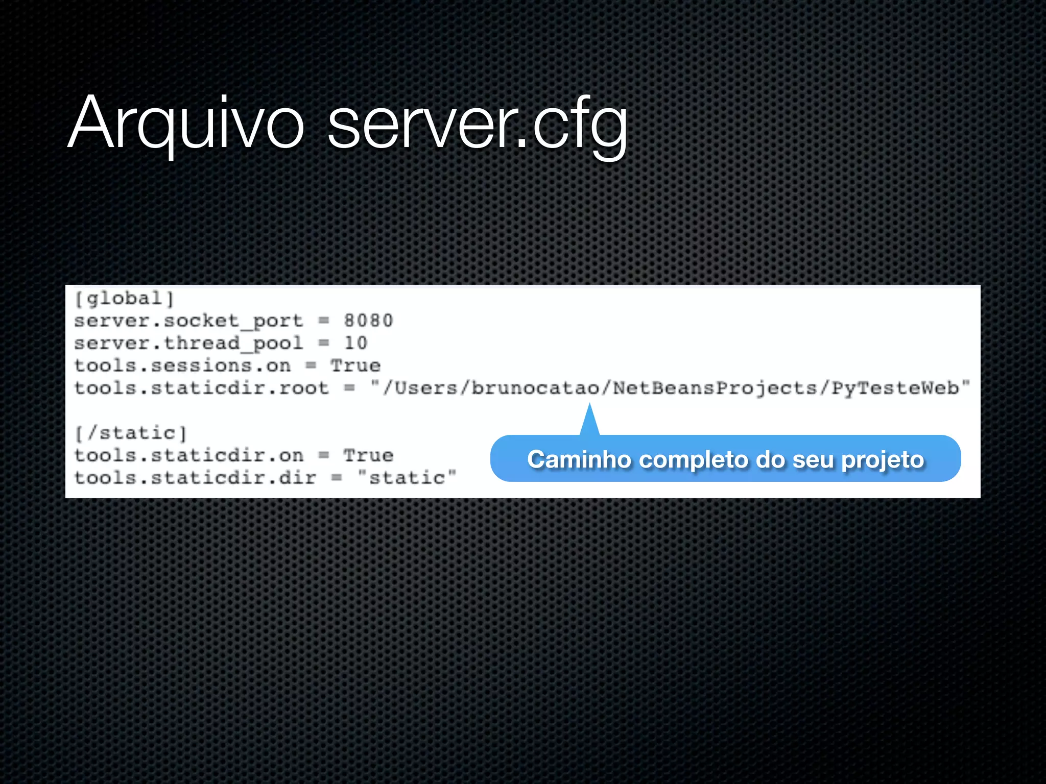 Arquivo server.cfg Caminho completo do seu projeto 