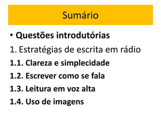 Técnicas de redacção radiofónica | PPTX