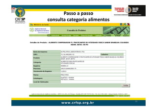 Passo a passo
consulta categoria alimentos




                               66
 