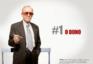 Fonte: C o m o d e t e c t a r e a p lic a r n o v a s
t e n d ê n c ia s n o m u n d o c o r p o r a t iv o -
R o b e r t o a L o u r e i r o - S o c ia l M e d ia
 