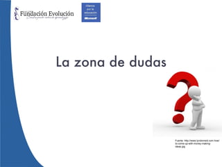 La zona de dudas Fuente: http://www.lyndonreid.com.how/to-come-up-with-money-making-ideas.jpg 