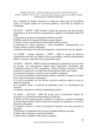 Curso Regular de AFO em Exercícios - Aula 01 | PDF