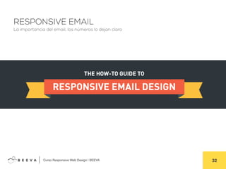  	
  Curso Responsive Web Design | BEEVA! 32!
RESPONSIVE EMAIL
La importancia del email, los números lo dejan claro
 