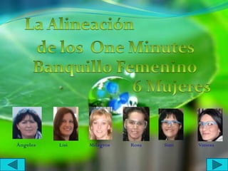 La AlineaciónOne Minutesde losBanquillo Femenino6 MujeresMilagrosLisiVanesaÁngelesSusiRosa