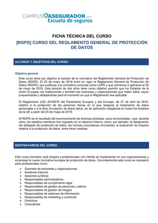Curso del Reglamento General de Protección de Datos | PDF