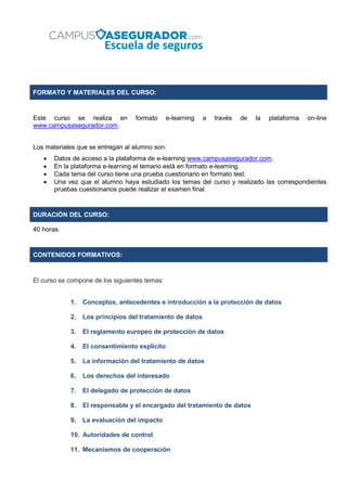Curso del Reglamento General de Protección de Datos | PDF