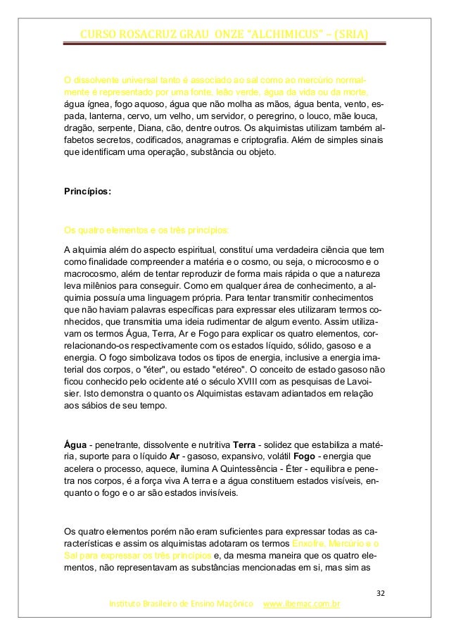 Curso rosacruz grau onze alquimista