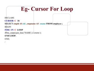 PLSQL Cursors | PPT