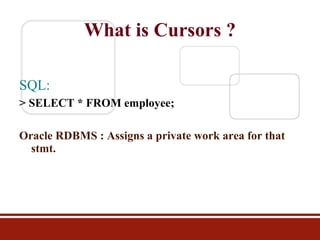 PLSQL Cursors | PPT