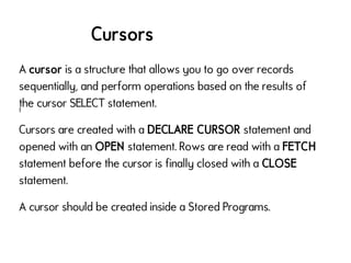 Cursors in MySQL | PPT