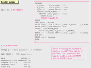 Cursors in oracle database for learn student.ppt