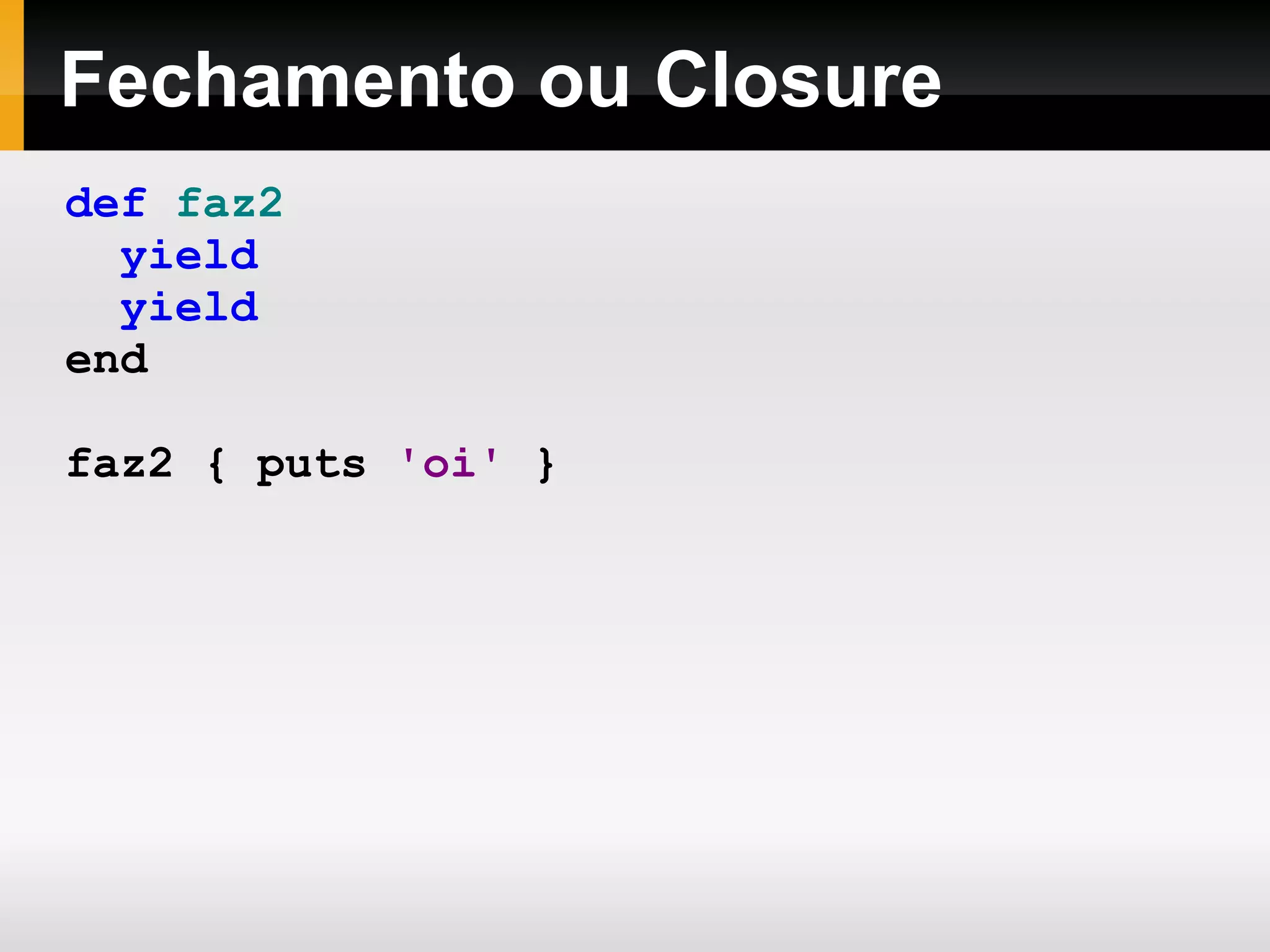 Strings longas nome   =   &quot;Descartes&quot; s   =   << FIM Penso, logo existo é uma frase de #{nome} FIM puts   s # Penso, logo existo # é uma frase de Descartes 
