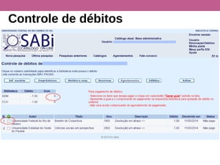 Controle de débitos
 