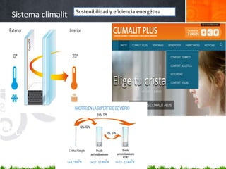 Sistema climalit
Puente
térmico
Sostenibilidad y eficiencia energética
 