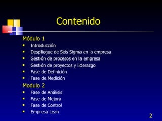 Curso Seis Sigma Modulo I | PPT