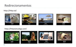https://http.cat/
Redirecionamentos
https://httpstatusdogs.com/
 