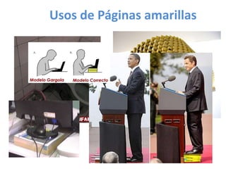Usos de Páginas amarillas
 