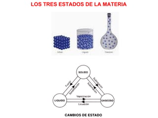 LOS TRES ESTADOS DE LA MATERIA
 