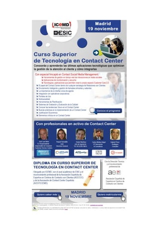 Curso superior de gestión de contact center en barcelona