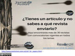 http://www.jasolutions.com.co/call_for_papers.html :
 