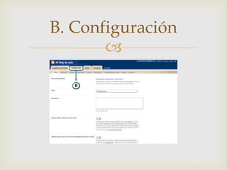B. Configuración
       
 