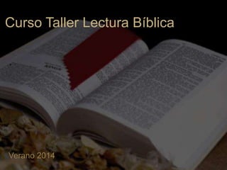 Curso Taller Lectura Bíblica
Verano 2014
 